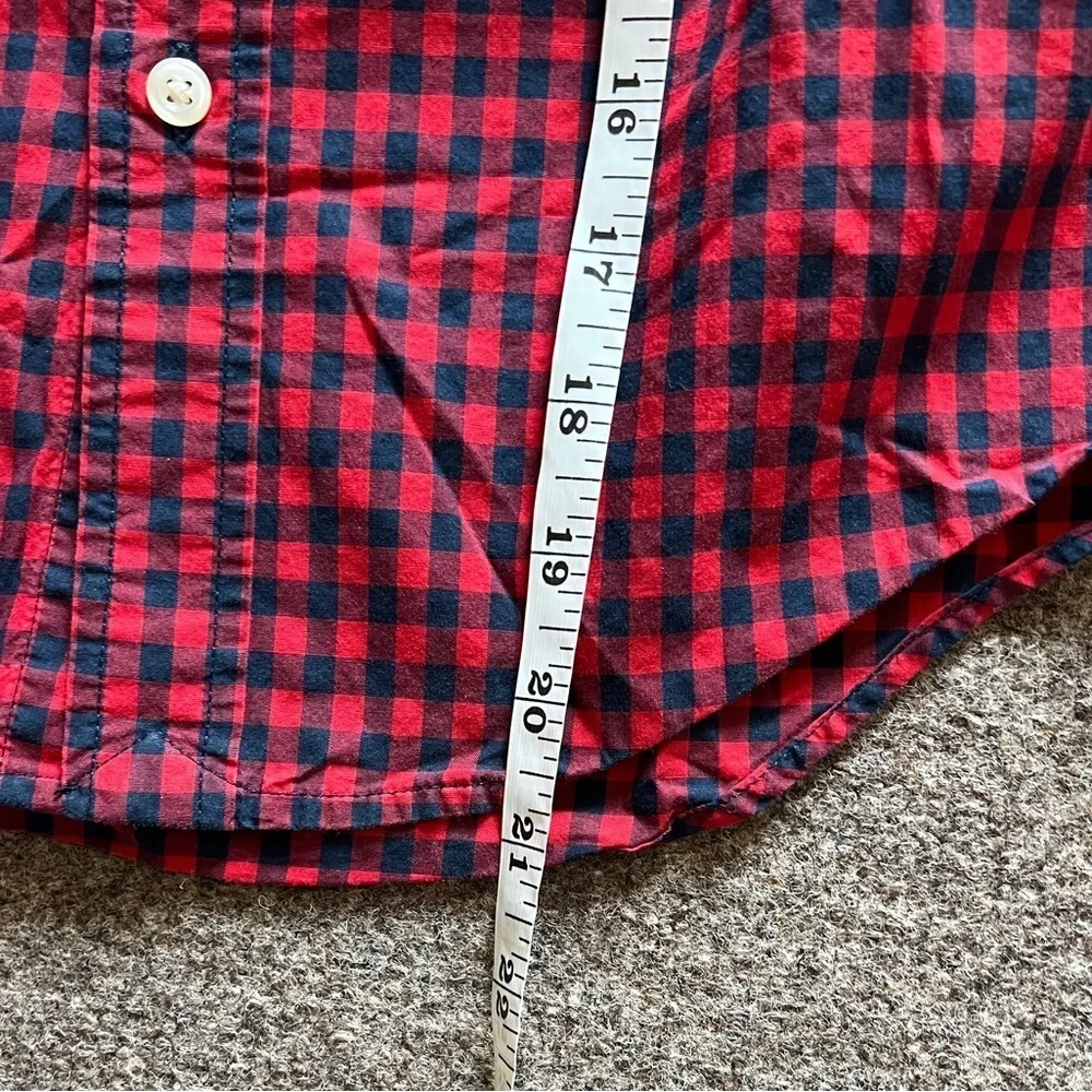Ralph Lauren Red Navy Gingham Checkered Button Down Long Sleeve Shirt Boys S (8)